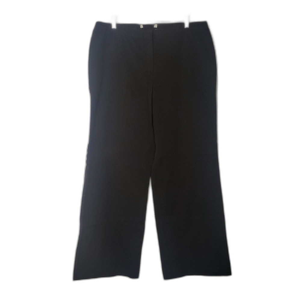 Victorias Secret Wide Leg Black Cotton Pants Slacks Trousers Womens Size 14